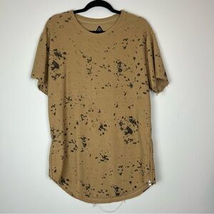 AMERICAN STITCH 1983 Terry Cloth Spatter Print Raw Hem Grunge Shirt size Large